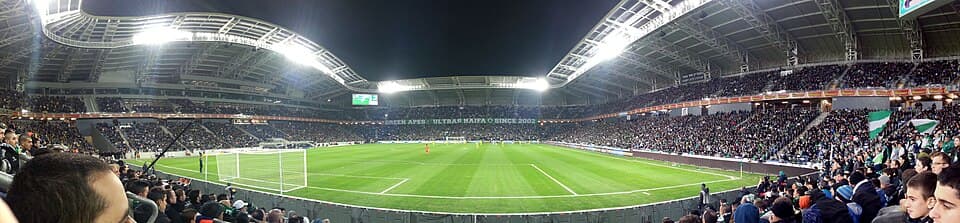 Panoramic view of the Sammy Ofer Stadium in Haifa