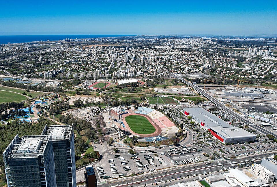 Ramat Gan Stadium, Ayalon Mall and District 2 in Tel Aviv