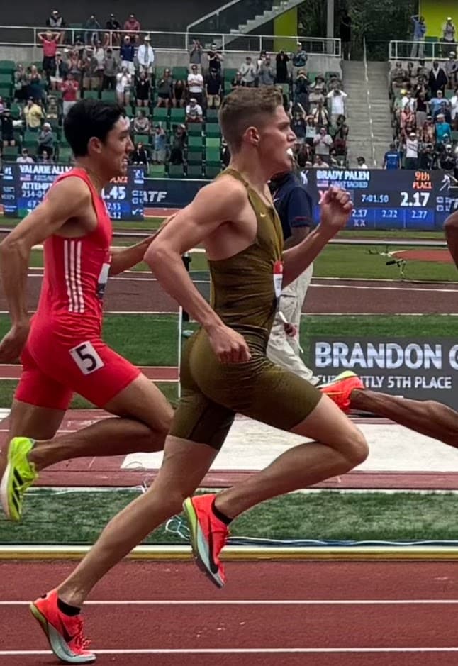 Cooper Lutkenhaus competing in the men's 800m at the 2025 USA Outdoor Track and Field Championships in 2025