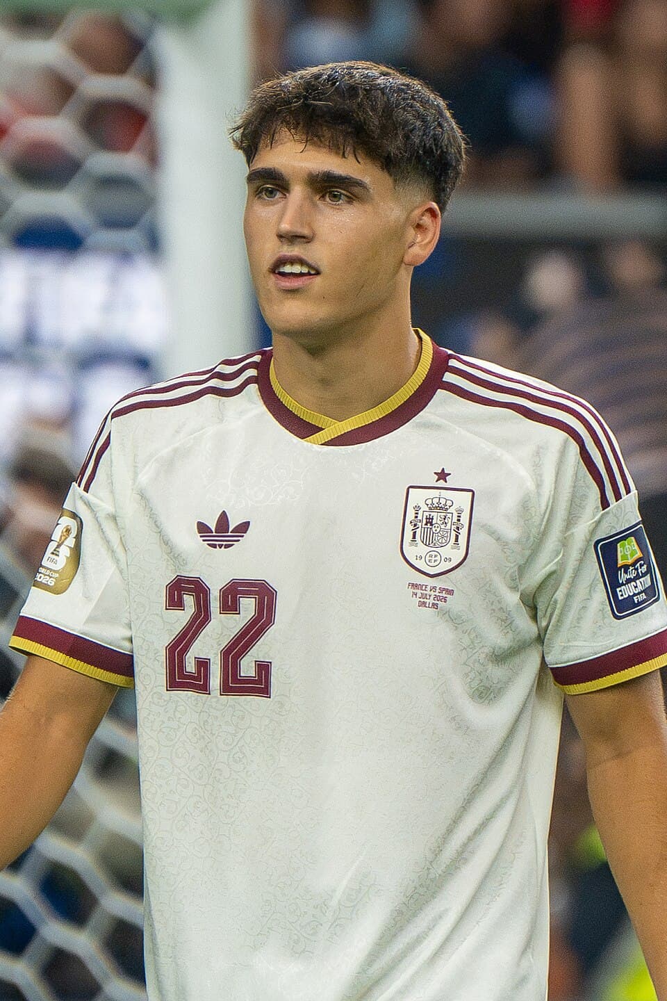 Pau Cubarsi during France v Spain at the 2026 FIFA World Cup