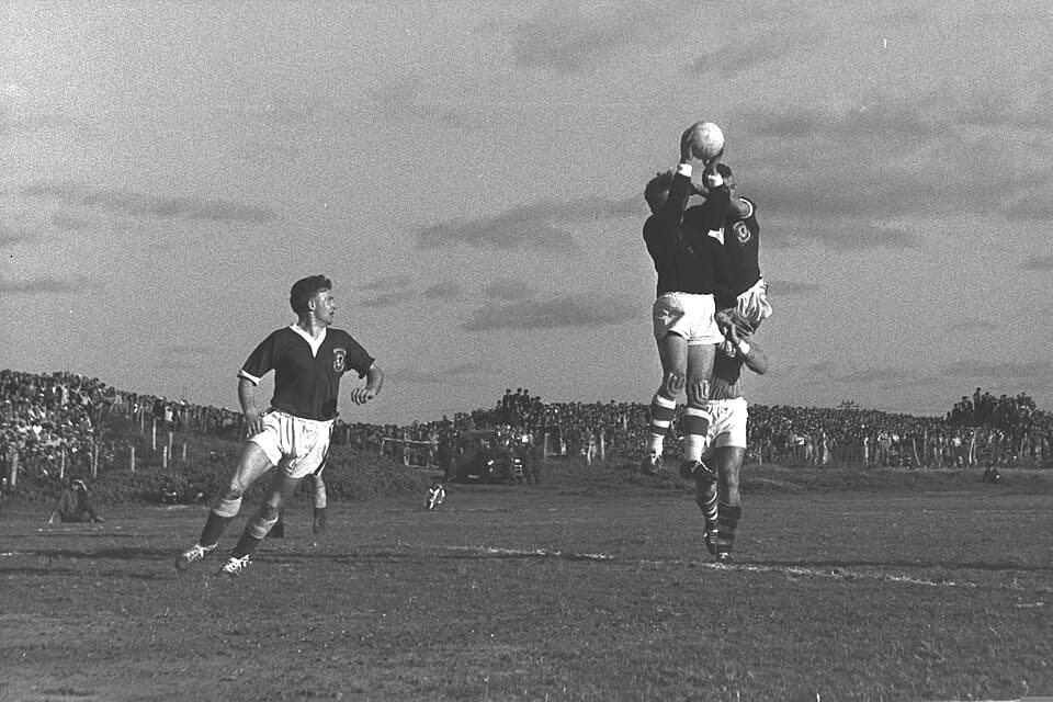Israel play Wales at the Ramat Gan stadium in 1958