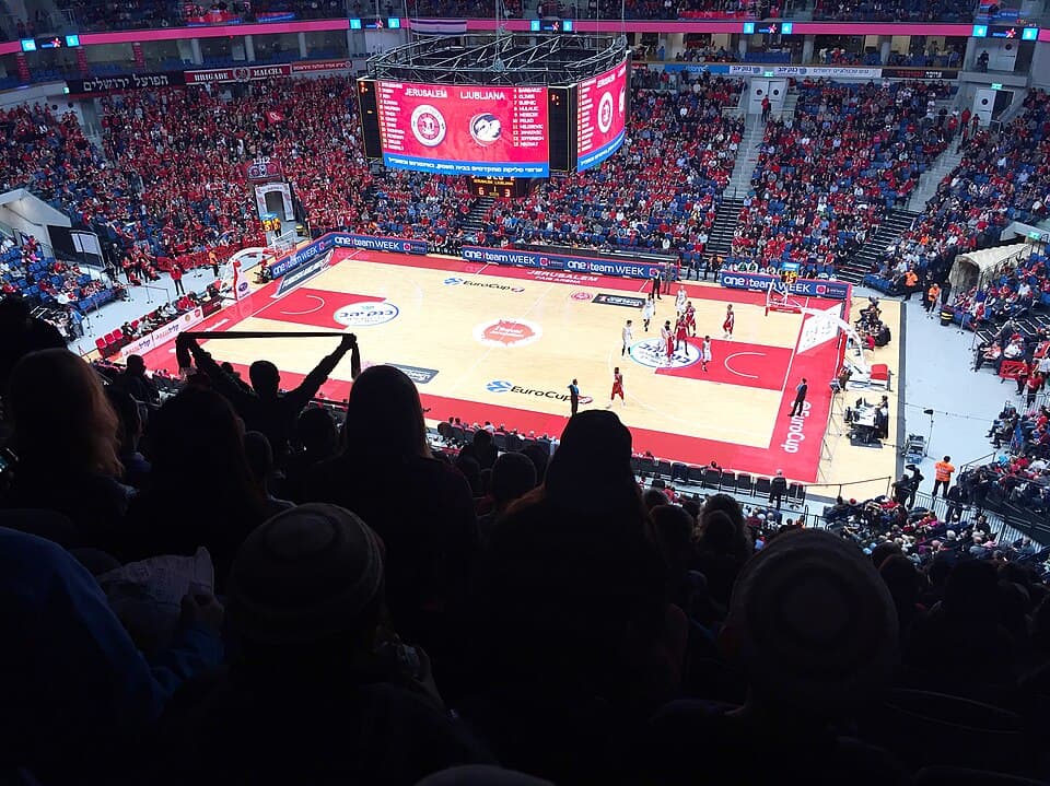 Eurocup Basketball game in Jerusalem Arena with local team Hapoel Jerusalem