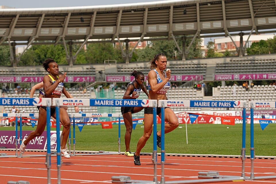 Cindy Billaud wins the final of the 100 metres hurdles during the French Athletics Championships 2013 at Stade Charléty in Paris, 13 July 2013