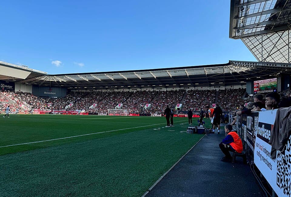 The South Stand at Ashton Gate, home of Bristol City