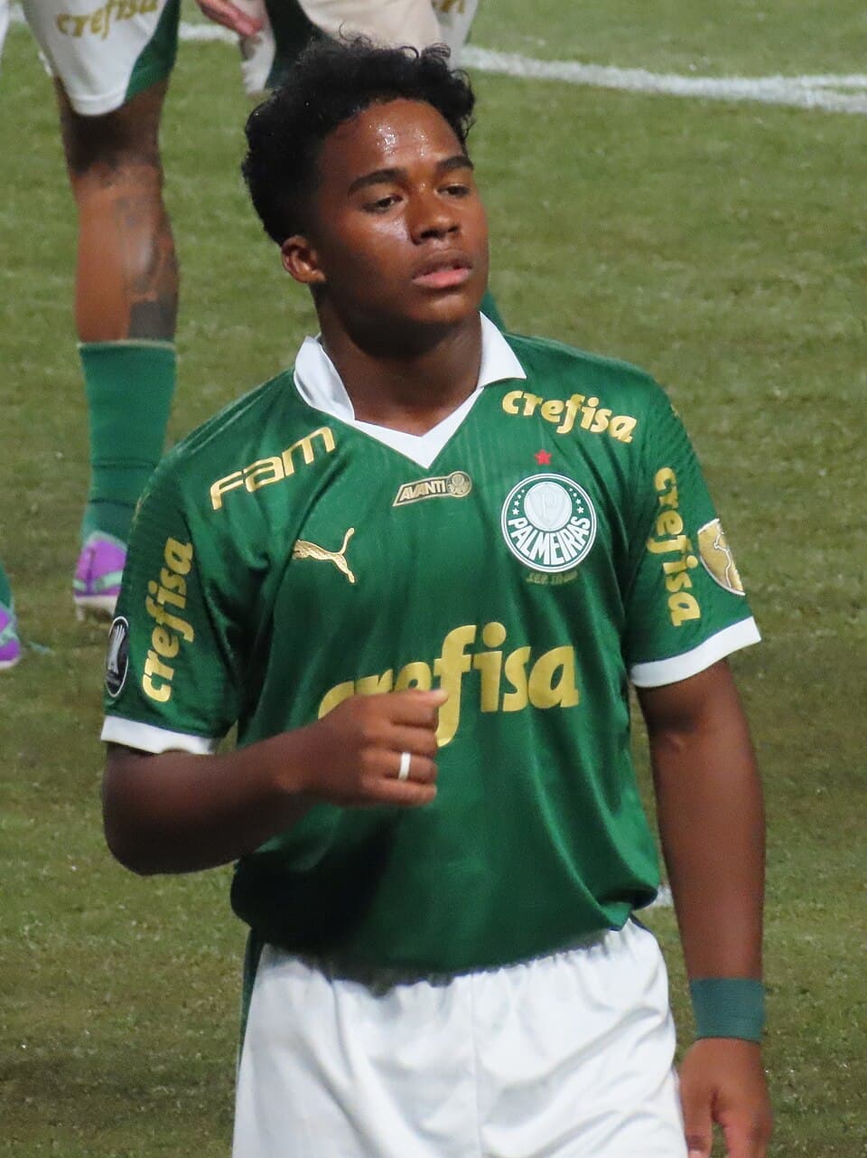 Endrick, jogador do Palmeiras, em partida válida contra o Liverpool-URU, pela Copa Libertadores da América