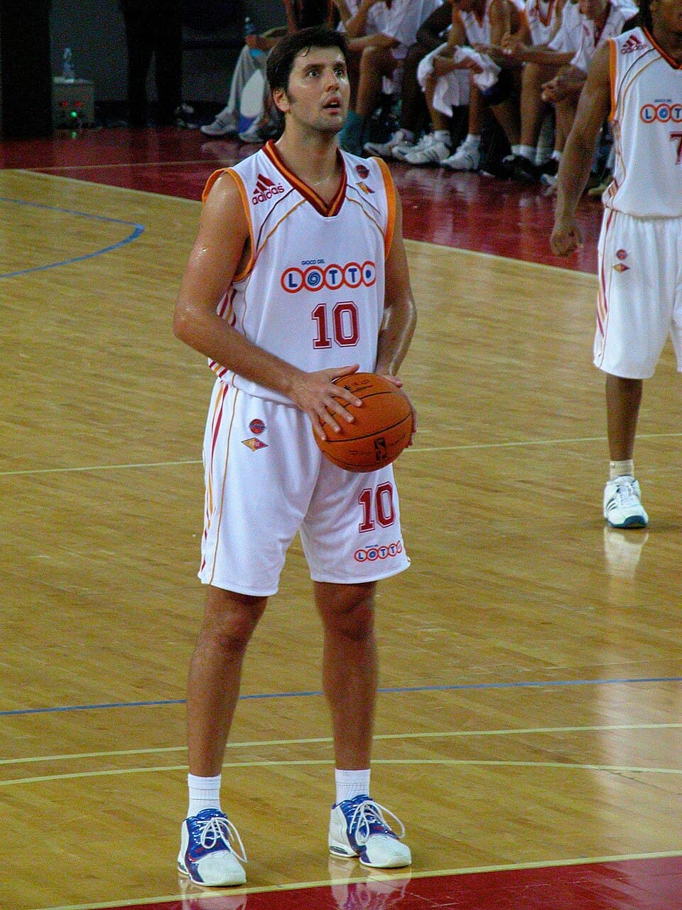 Serbian basketball player Dejan Bodiroga playing for the Pallacanestro Virtus Roma team