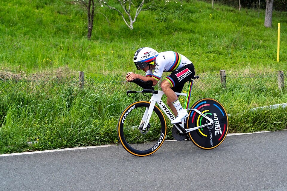 Remco Evenepoel during time trial of Itzulia Basque Country race - stage 1