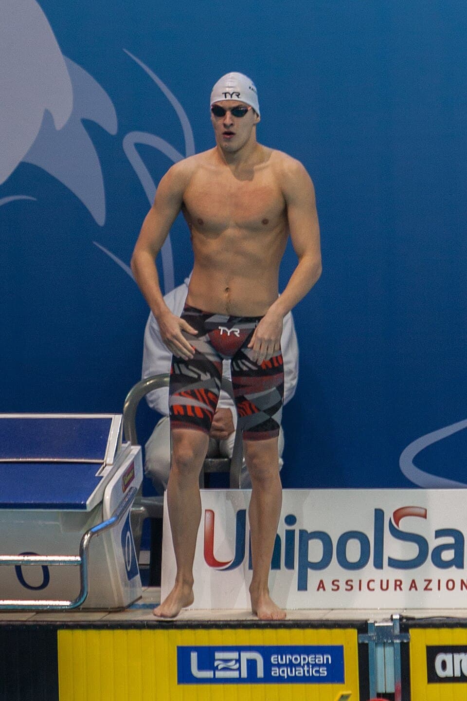 Swimmer Ziv Kalontarov at the 2015 European Short Course Championships in Netanya