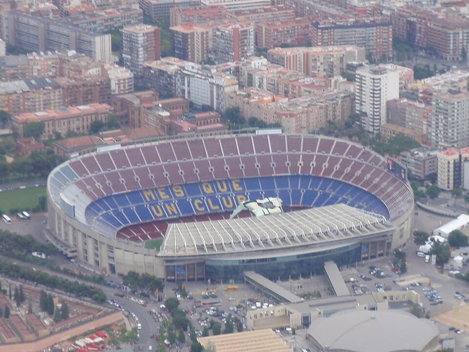 The Camp Nou is the biggest stadium in Europe and offers seats to 98,787 visitors