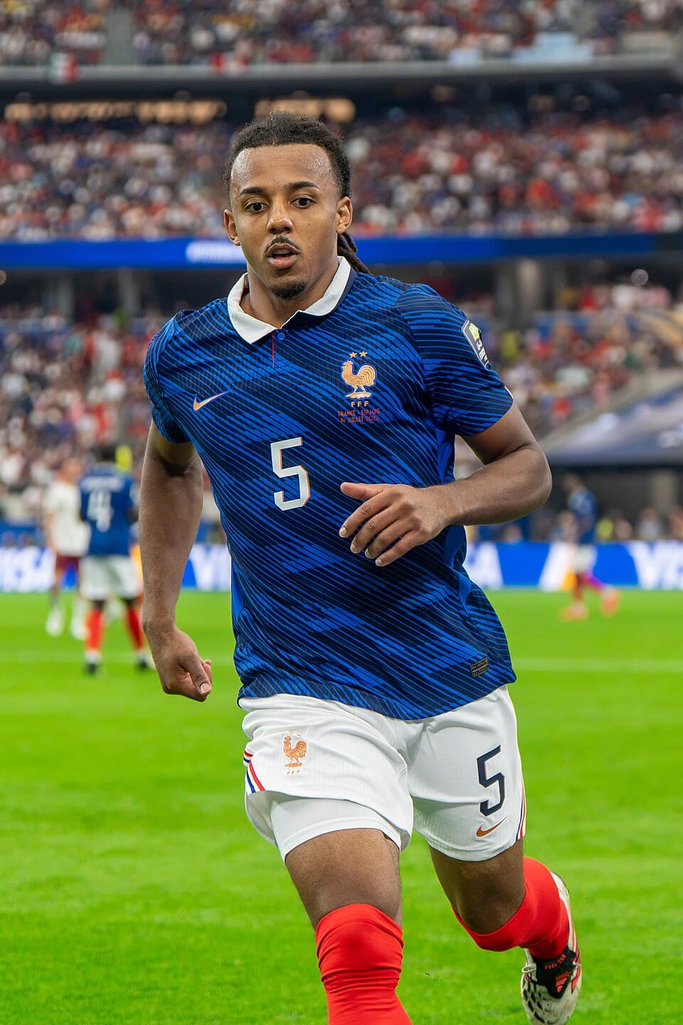 Jules Kounde during France v Spain at the 2026 FIFA World Cup