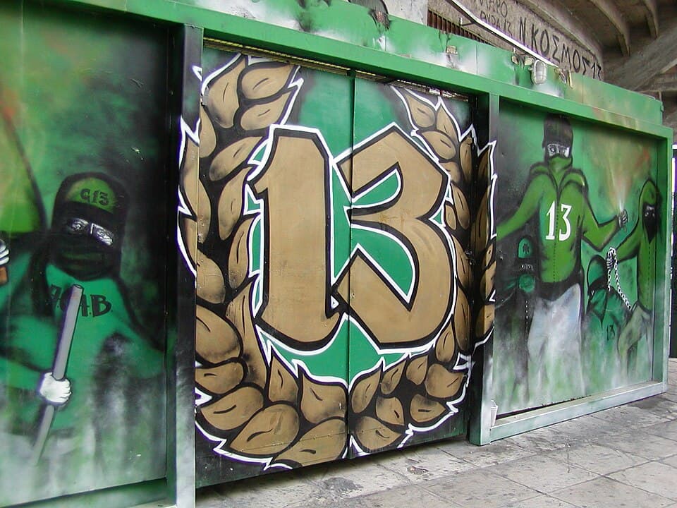 Graffiti mural painted on Apostolos Nikolaidis Stadium Gate 13