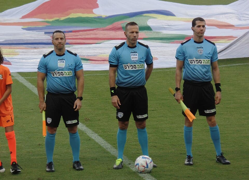 Israeli top-flight referee Orel Grinfeld during a 2022 match