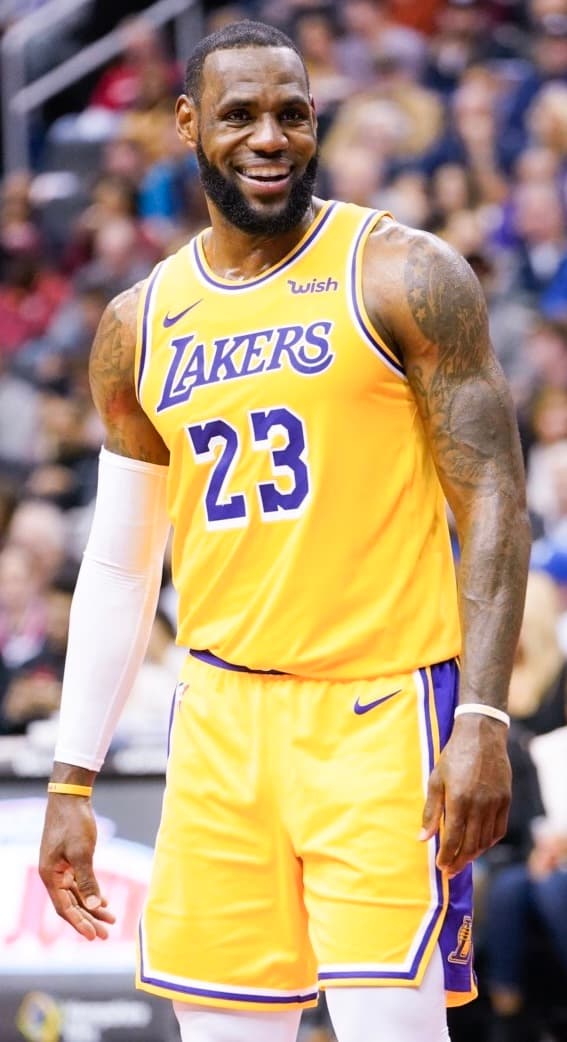 LeBron James with the Los Angeles Lakers in 2018