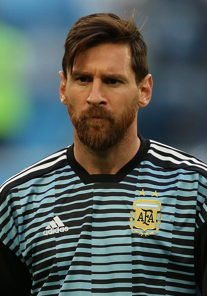 Argentine footballer Lionel Messi on 26 June 2018, ahead of the 2018 FIFA World Cup group stage match against Nigeria