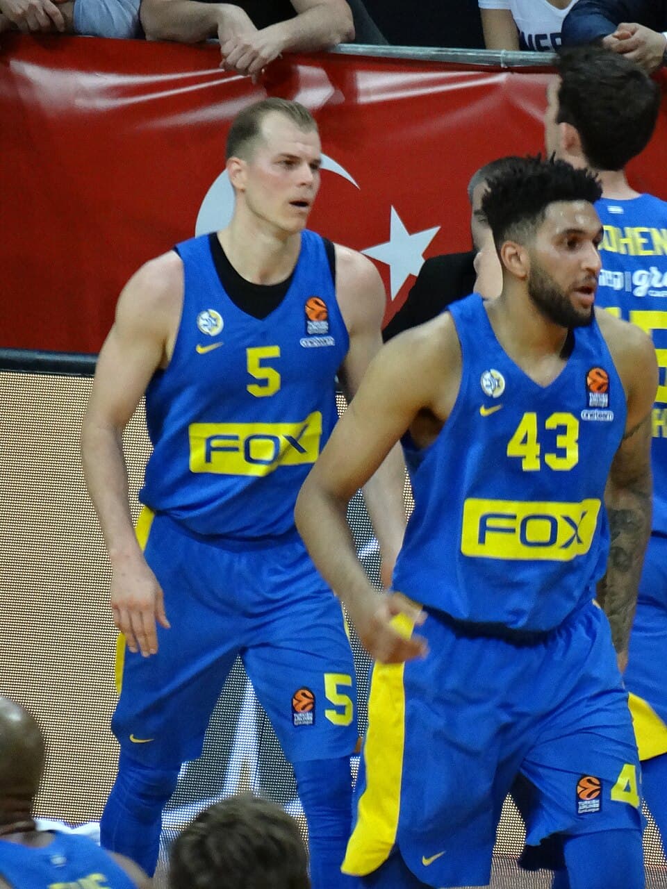 Michael Roll (basketball) 5 & Jonah Bolden 43 Maccabi Tel Aviv B.C. EuroLeague 20180320