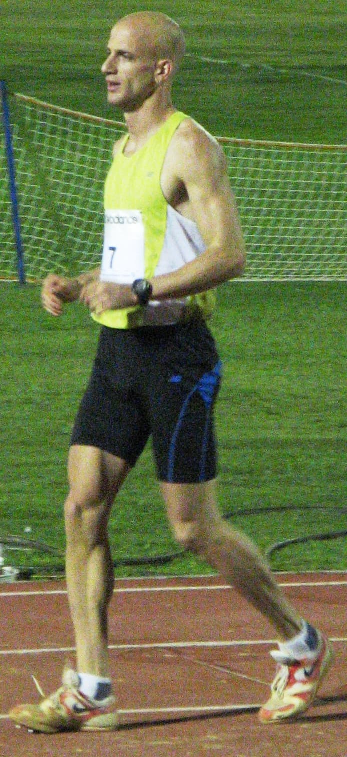 The Israeli triple jumper Yochai Halevi during the 1st day of the Israel track and field championship 2011