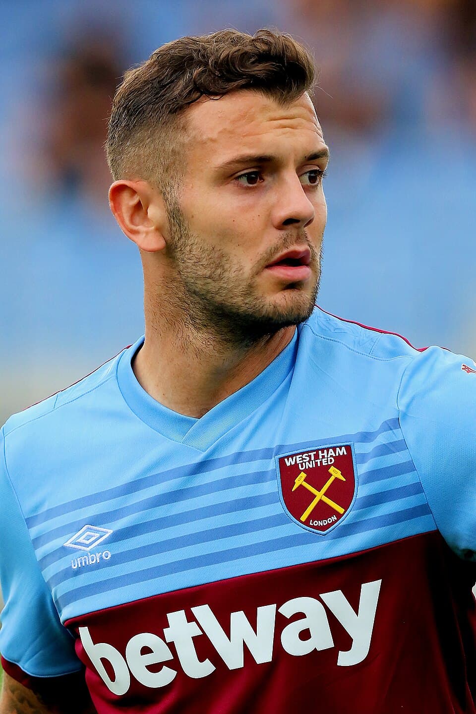 Friendly match Hertha BSC (blue-white shirts) vs. West Ham United (red-blue shirts) at 31-07-2019 3-5 (3-2) in the Sonnenseestadium in Ritzing . – The photo shows Jack Wilshere (We