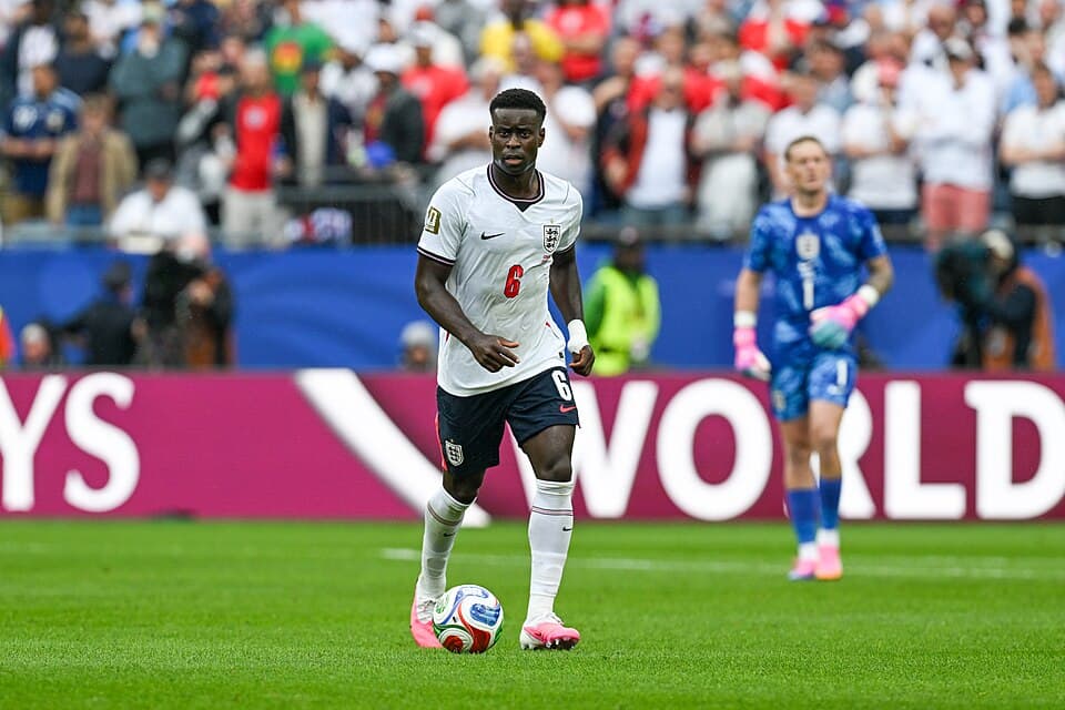 FOXBOROUGH, UNITED STATES - June 23: Marc Guéhi of England during the FIFA World Cup 2026 Group C match between England and Ghana on June 23, 2026