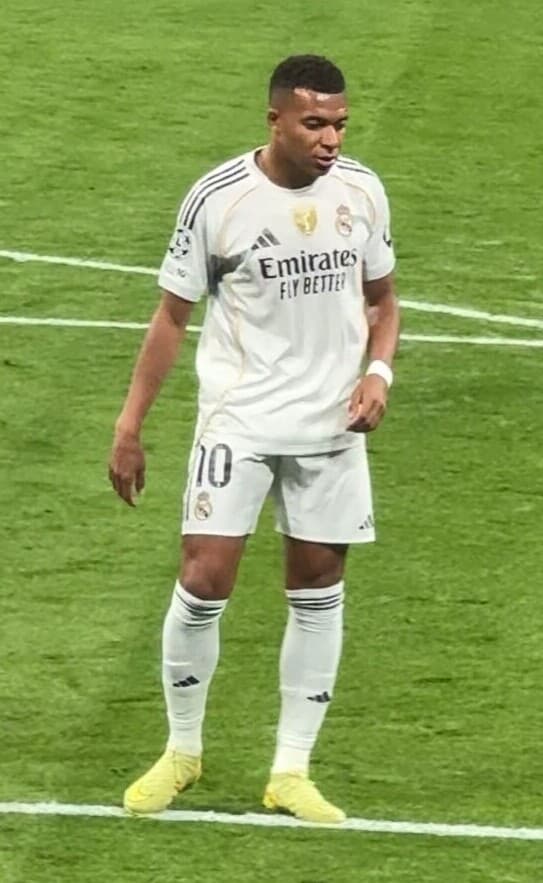 Kylian Mbappe at Real Madrid's UEFA Champions League game versus Juventus Turin on 22 October 2025