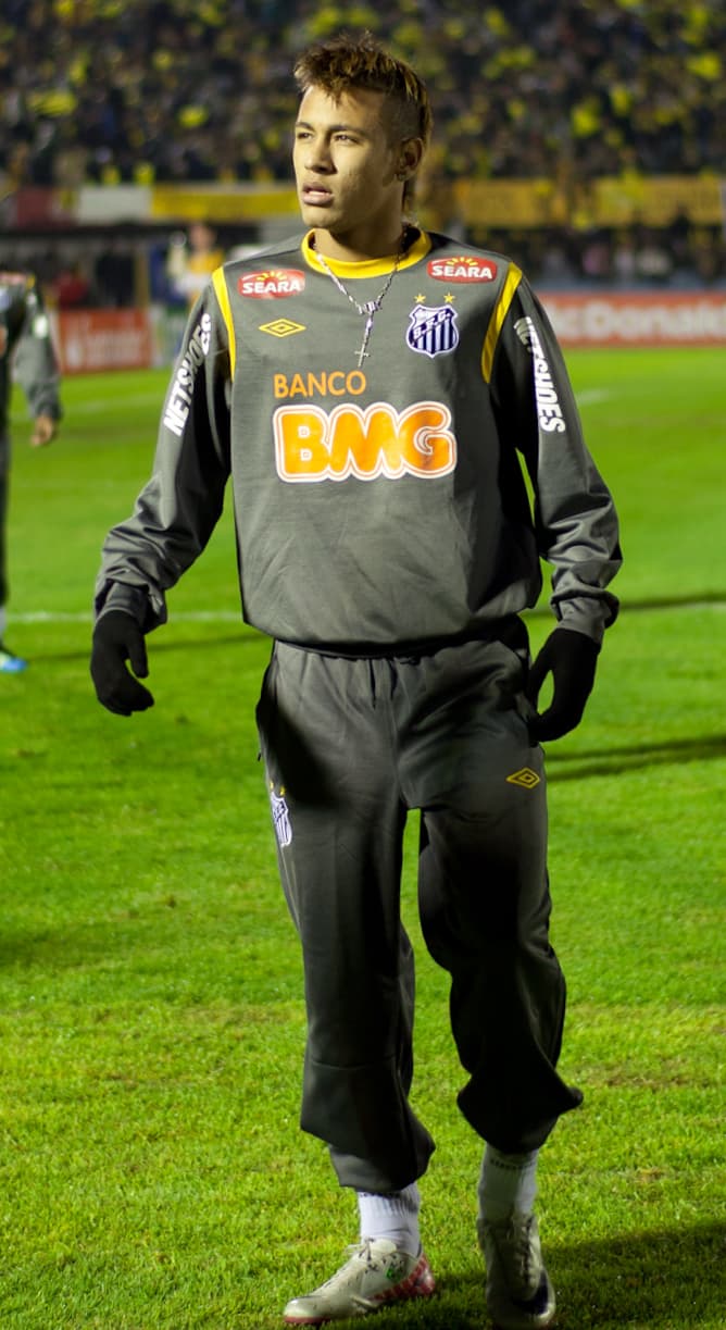 Neymar, association football player from Brazil, during Copa Libertadores final C.A. Peñarol v. Santos F.C