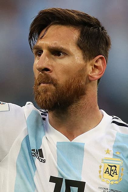 Argentine footballer Lionel Messi on 26 June 2018, celebrating a goal in the 2018 FIFA World Cup group stage match against Nigeria