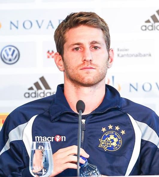 Sheran Yeini in Maccabi Tel Aviv press conference before the UEFA champions league match with F.C. basel, 30 July 2013