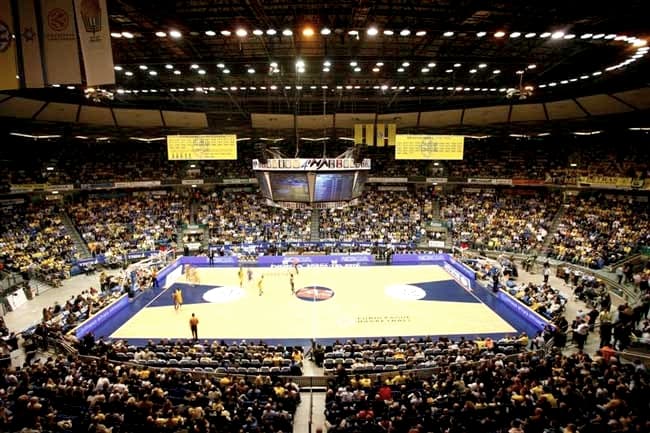 An interior shot of Nokia Arena, Tel Aviv