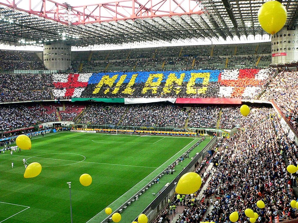 Stadio Giuseppe Meazza with Inter ultras creating display in 2007