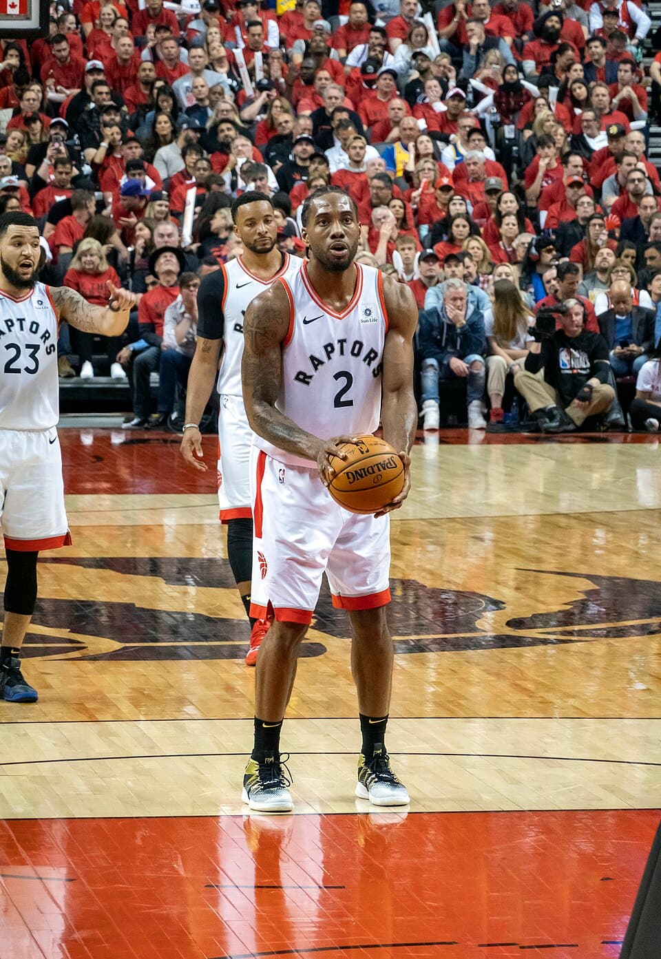Kawhi Leonard in action for the Toronto Raptors during the 2019 NBA Finals