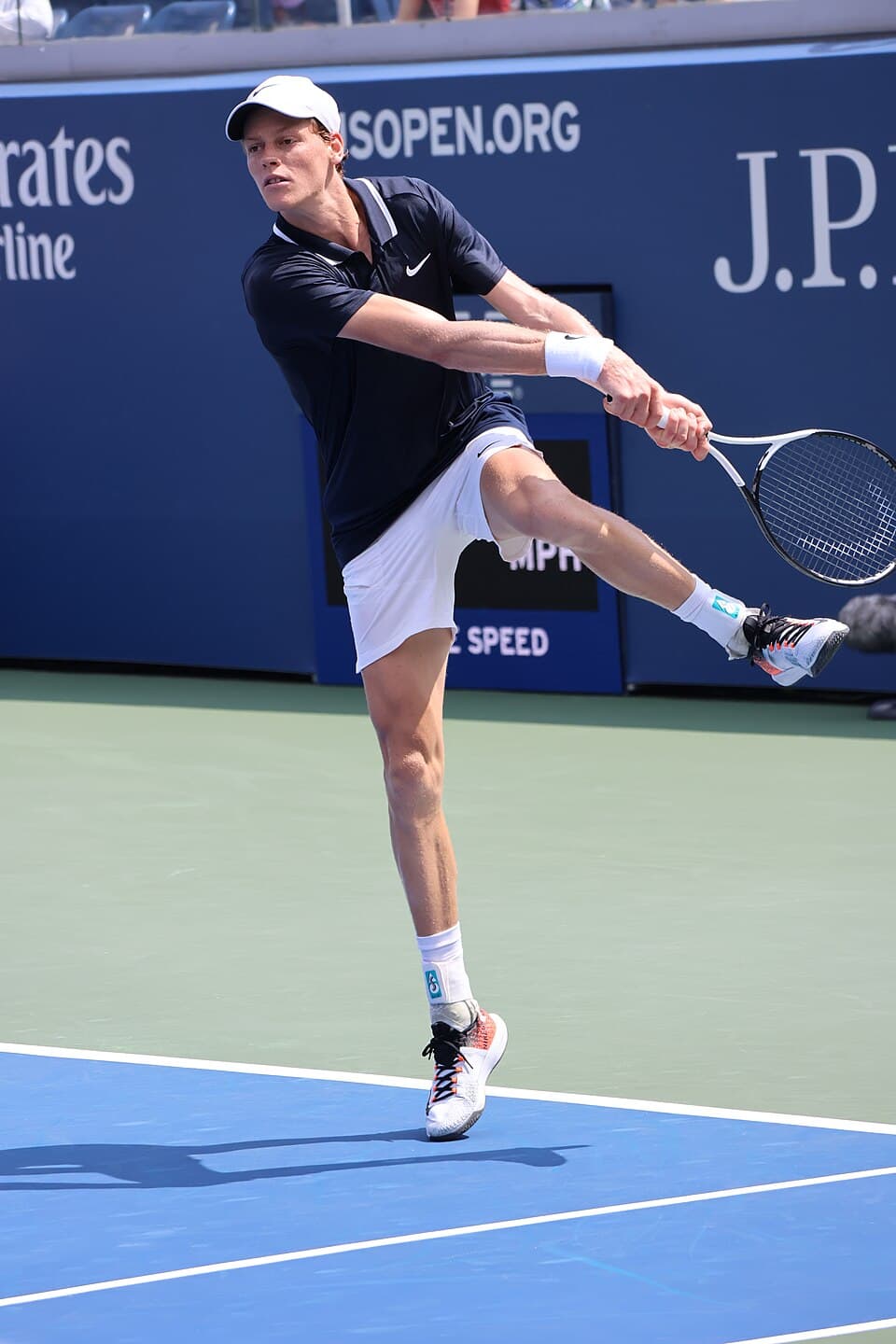 Jannik Sinner at practice ahead of the 2024 US Open
