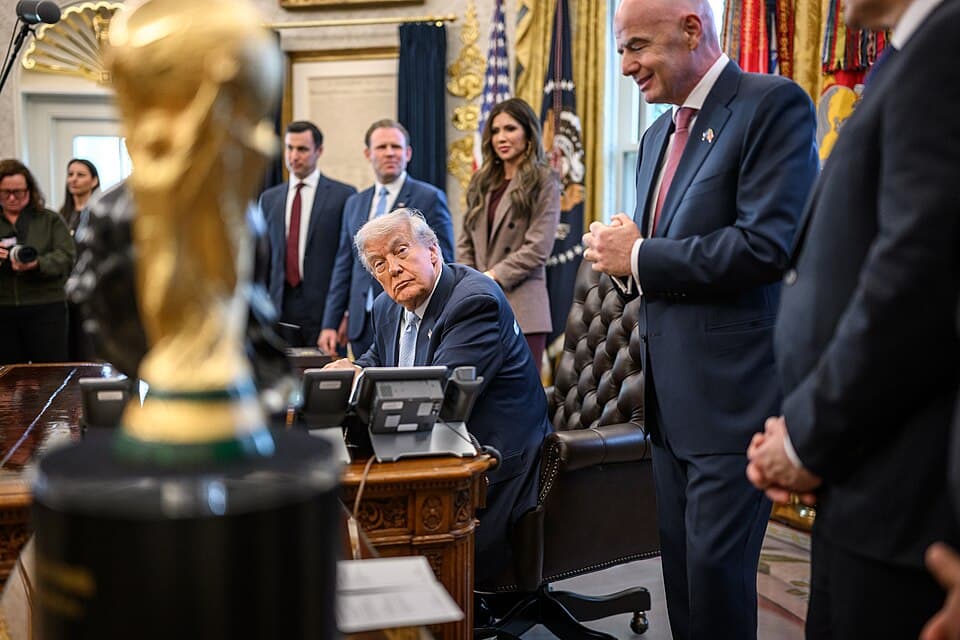 Donald Trump speaking with the White House Task Force on the 2026 FIFA World Cup