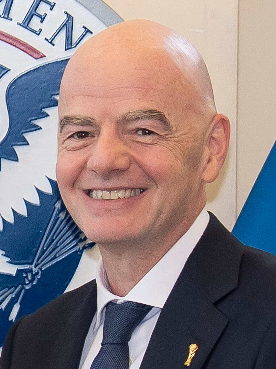 Secretary of Homeland Security Markwayne Mullin meets with the President of FIFA Gianni Infantino at the Department of Homeland Security headquarters in Washington, D.C., April 15,