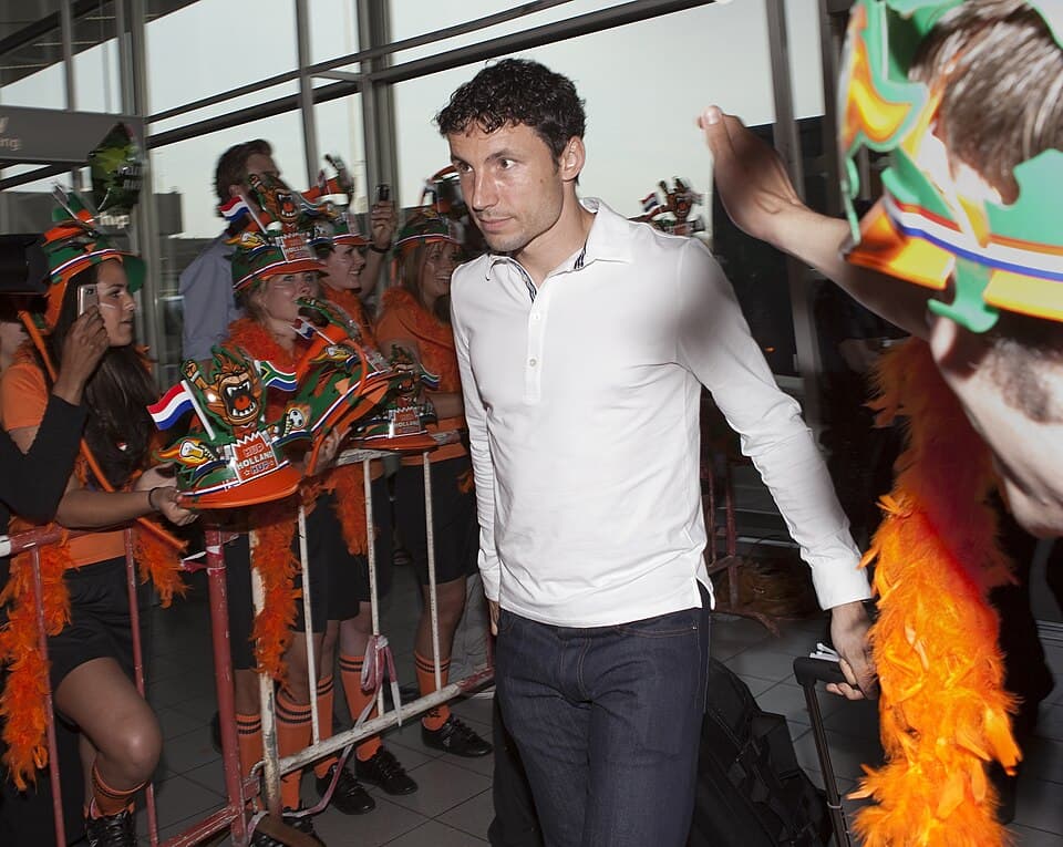 Dutch footballer Mark van Bommel, midfielder of Netherlands national team, in June 2010 en route to South Africa for the FIFA World Cup