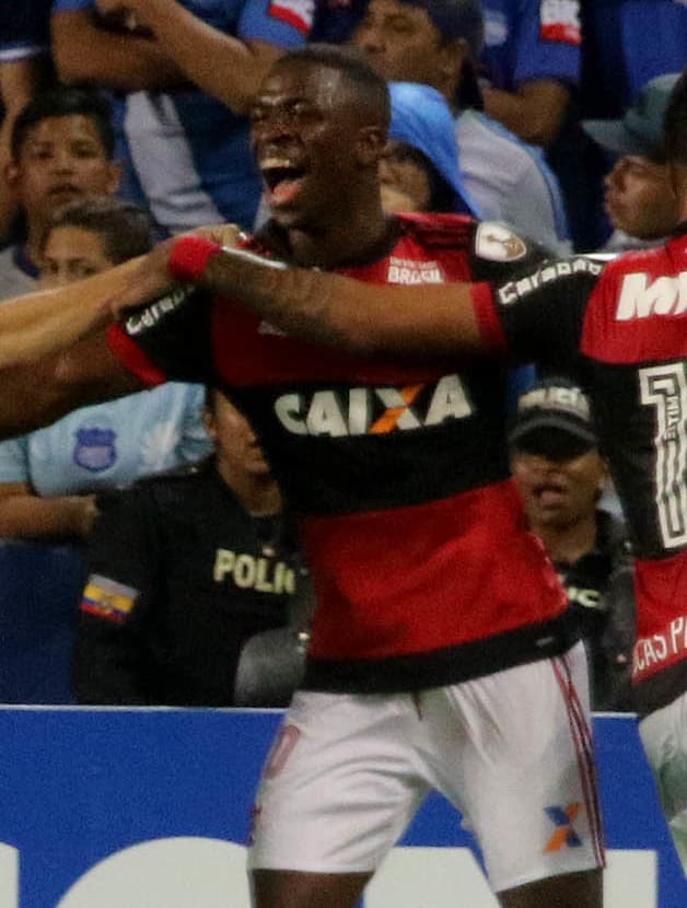 Guayaquil, miércoles 14 de marzo del 2018 (Andes).-En el estadio Capwell en Guayaquil, Emelec enfrenta a Flamengo de Brasil en la segunda fecha del grupo D de la Copa Libertadores.