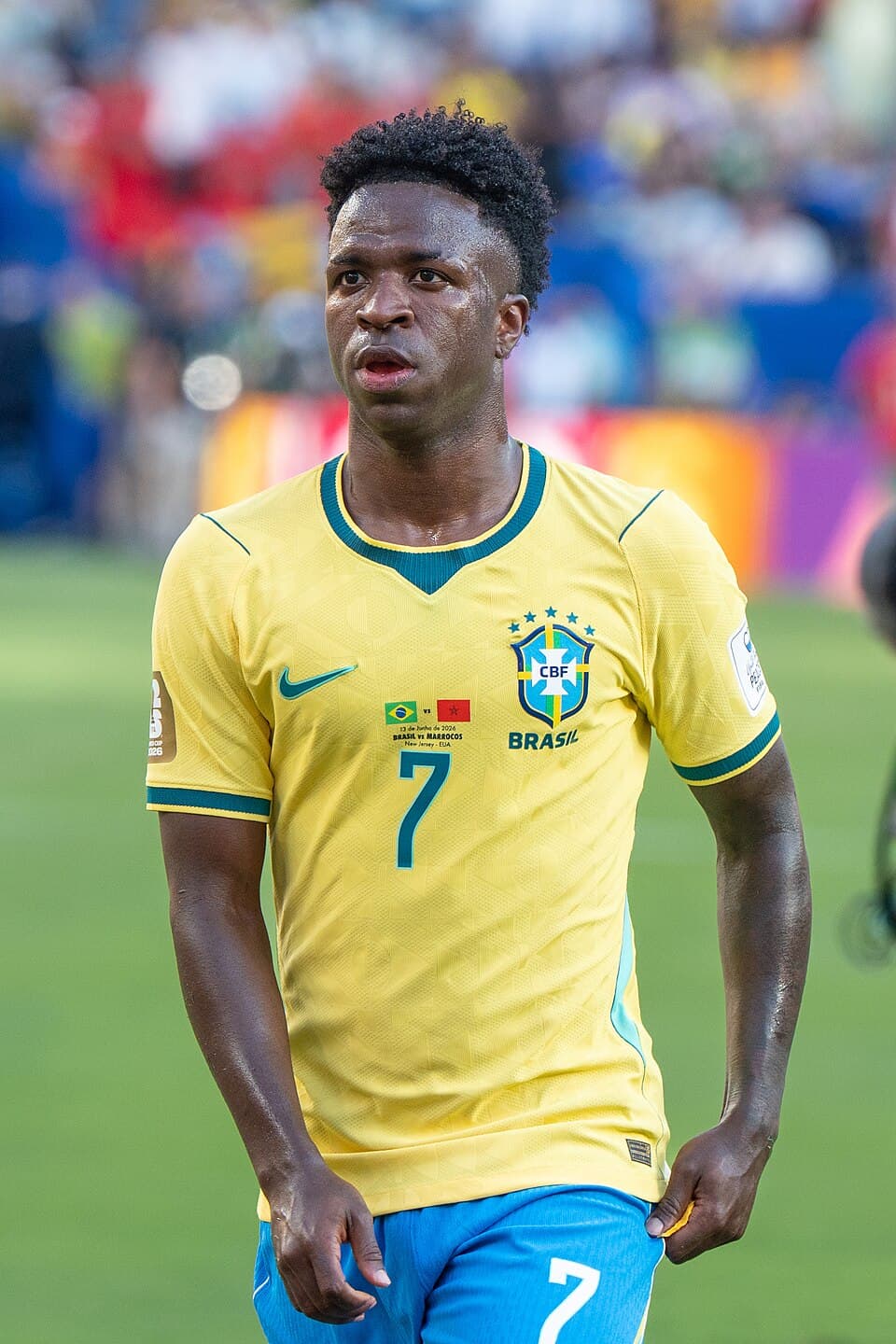 Vinícius Júnior during Brazil v Morocco on 13 June 2026 at the 2026 FIFA World Cup at NY/NJ Stadium in East Rutherford, NJ
