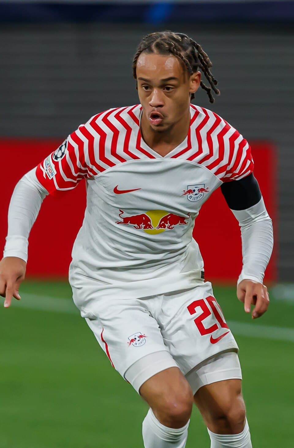 Fußball, Männer, UEFA Champions League, RB Leipzig - Manchester City FC: Xavi Simons (RB Leipzig, 20); Freisteller, Einzelbild, Aktion, action